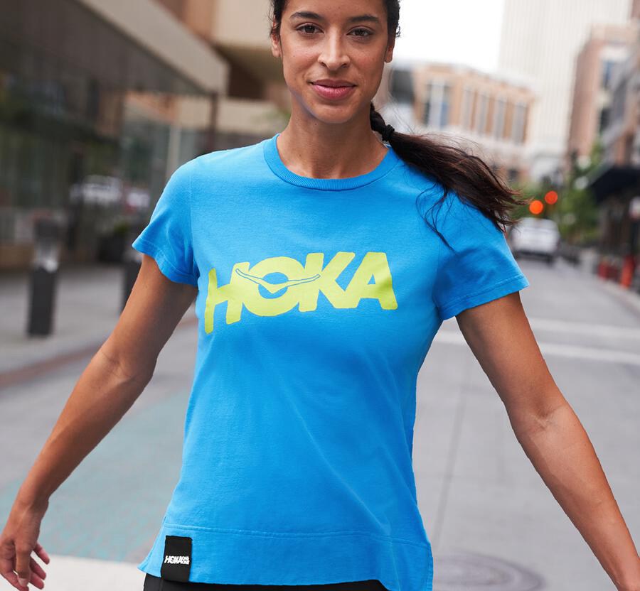 Camisa Hoka One One Feminino Azuis - Brand - 195-PENART